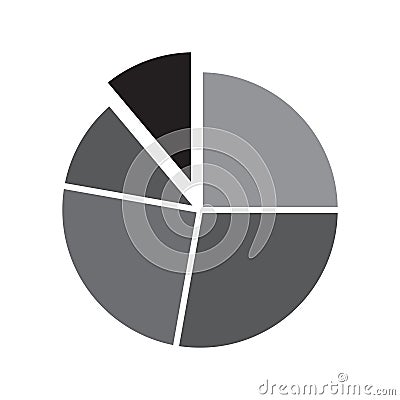 Pie chart flat icon, diagram icon Vector Illustration