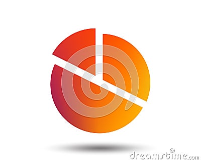 Pie chart graph sign icon. Diagram button. Vector Illustration