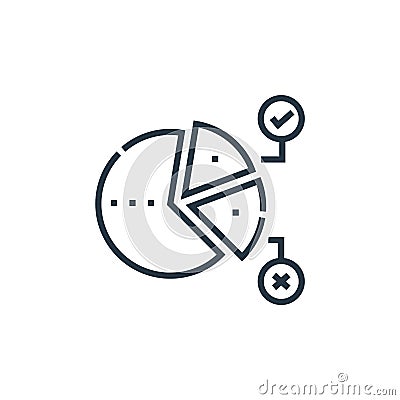 pie chart icon vector from voting elections concept. Thin line illustration of pie chart editable stroke. pie chart linear sign Vector Illustration