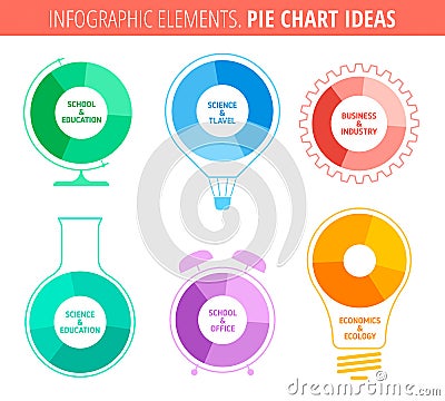 Pie chart ideas Vector Illustration