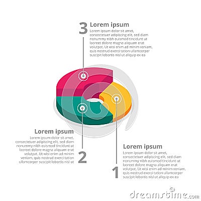 Pie chart on isolated background. Isometric pie charts different Vector Illustration