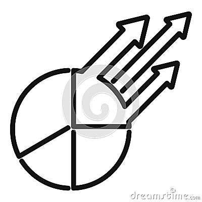 Pie chart online icon outline vector. Graph direct fusion Vector Illustration