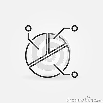 Pie Chart outline vector concept Statistics icon Vector Illustration