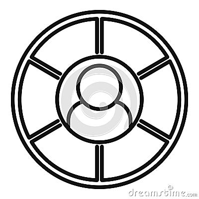 Pie chart segment icon outline vector. Market target Stock Photo