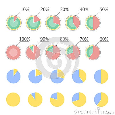 Pie chart statistic concept. Business flow process diagram. Infographic elements for presentation. Percentage Stock Photo