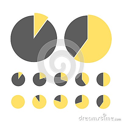 Pie chart statistic concept. Business flow process diagram. Infographic elements for presentation. Percentage Stock Photo