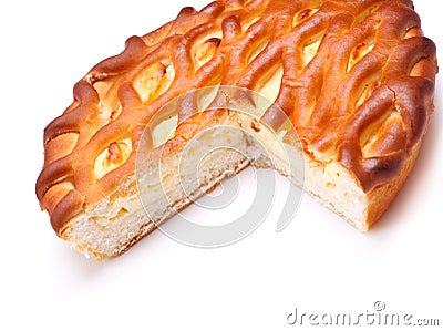 Pie With Curds Filling Stock Photo