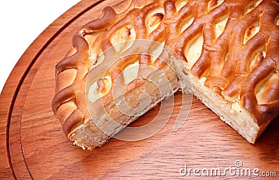 Pie With Curds Filling Stock Photo