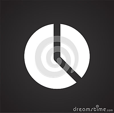 Pie diagram icon on black background for graphic and web design, Modern simple vector sign. Internet concept. Trendy symbol for Vector Illustration