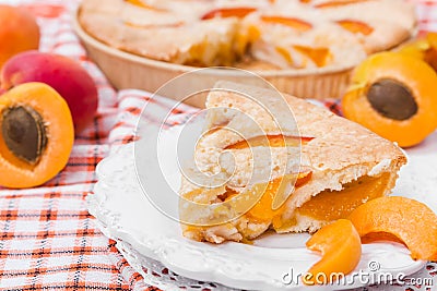 Pie with fresh apricots Stock Photo