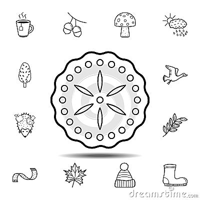 Pie icon. Simple outline vector element of Autumn icons set for UI and UX, website or mobile application Stock Photo
