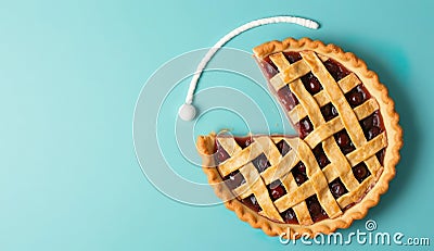 Pie with Lattice Crust in the Shape of Pi .Generative AI Stock Photo