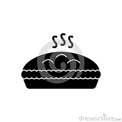 Pie with meat icon, vector illustration, black sign on isolated background Vector Illustration