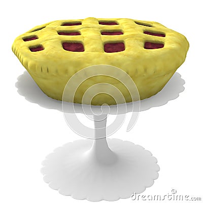 Pie on stand - 3d computer generated Stock Photo