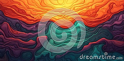 A piece of abstract art where complex geometric patterns cross and amalgamate into intricate designs, adorned with a Stock Photo