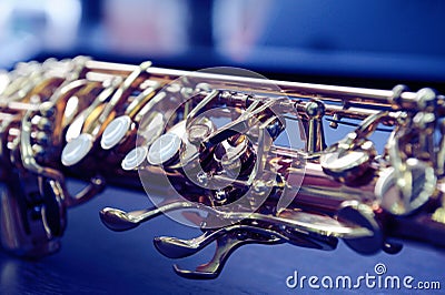 Piece of alto saxophone Stock Photo