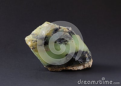 Piece of Andean green opal mineral from Peru. Stock Photo