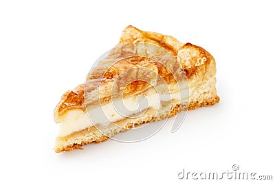 Piece of apple pie isolated on white Stock Photo