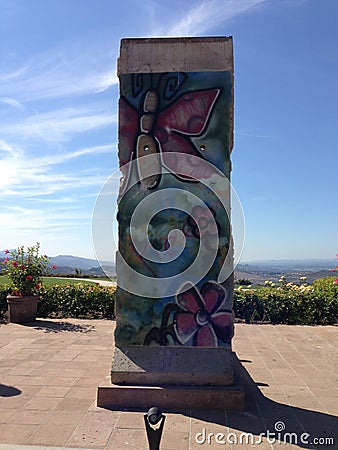 A piece of the Berlin Wall at Reagan Library Stock Photo