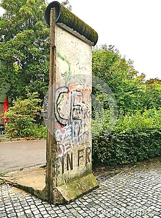 Piece of the Berlin wall in a small German town Stock Photo