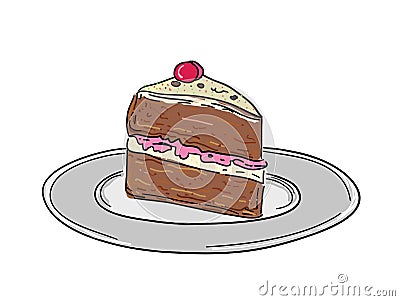 Piece of birthday cakes Vector Illustration