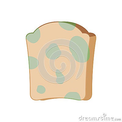 Piece of bread with mold isolated. Foul food vector illustration Vector Illustration