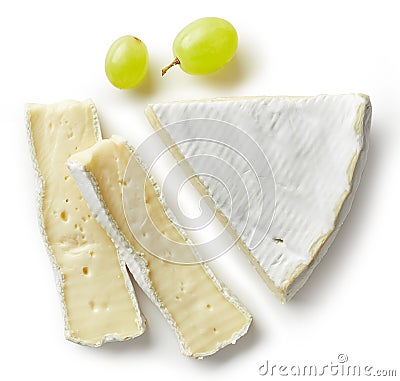 Piece of brie cheese Stock Photo