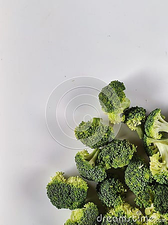 Chunked of broccoli for photography purposes as food background Stock Photo