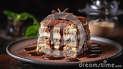 A Piece of Cake: Chocolate Sauce, Depth, Layering, Plenty of Moz Stock Photo