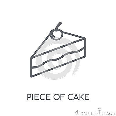 Piece of cake linear icon. Modern outline Piece of cake logo con Vector Illustration