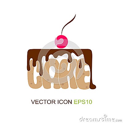 Piece of cake. Vector. Cake Dessert Icon. Baking logo. Vector Illustration