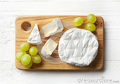 Piece of camembert cheese Stock Photo