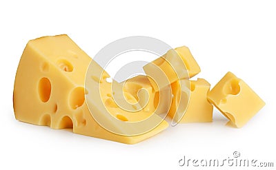 Piece of cheese isolated Stock Photo