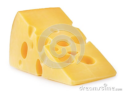 Piece of cheese isolated Stock Photo