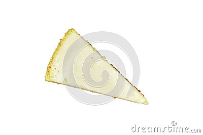 A piece of cheesecake. Fresh pastries, top view. Close-up, isolate Stock Photo