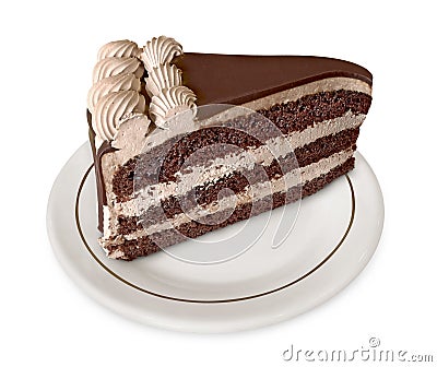 Piece of chocolate cake Stock Photo