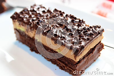 A piece of chocolate cake Stock Photo