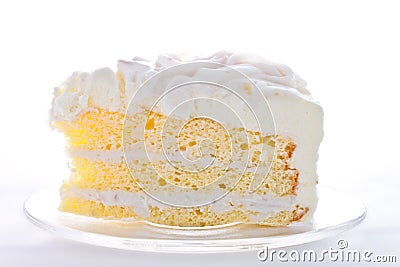 A piece of coconut cake Stock Photo