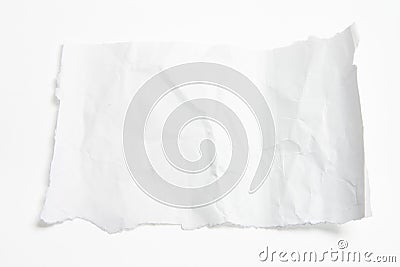 Piece of Crumpled Paper Stock Photo