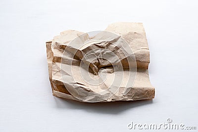 A piece of crumpled paper on a light background Stock Photo