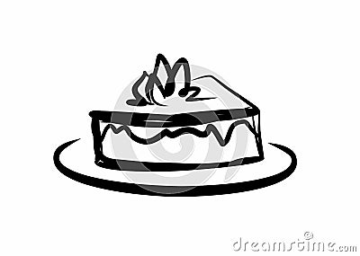 Piece of delicious cake Vector Illustration