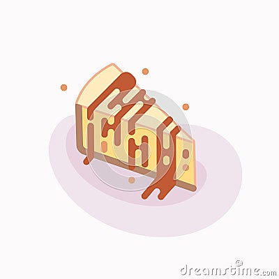 Piece of delicious cheesecake Vector Illustration