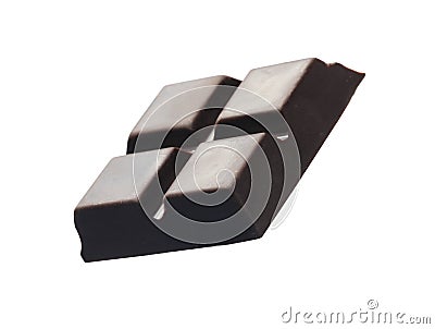 Piece of delicious dark chocolate isolated Stock Photo