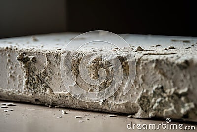 Piece Of Drywall, Showing Its Rough Texture. Generative AI Stock Photo