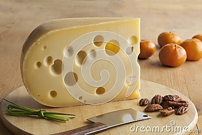 Piece of emmenthaler cheese Stock Photo