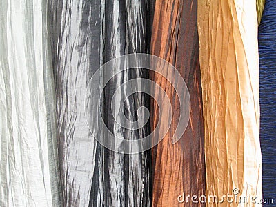 Expensive velvet silk drapery Stock Photo