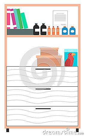 Piece of furniture of medical examination or medical check up interior room flat vector illustration Vector Illustration