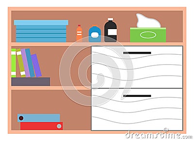 Piece of furniture of medical examination or medical check up interior room flat vector illustration Vector Illustration