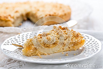 Piece of homemade delicious apple pie Stock Photo