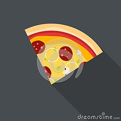 Piece of italian pizza Vector Illustration